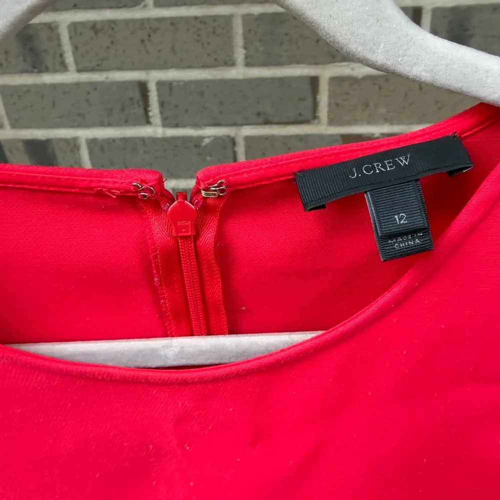 J.Crew Red Scalloped Blouse - Picture 3 of 4